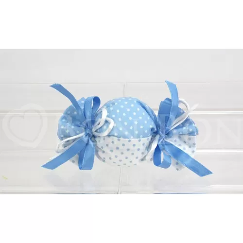 Sacchetto nascita e battesimo 1903 pois celeste caramella Liete Creazioni - 1