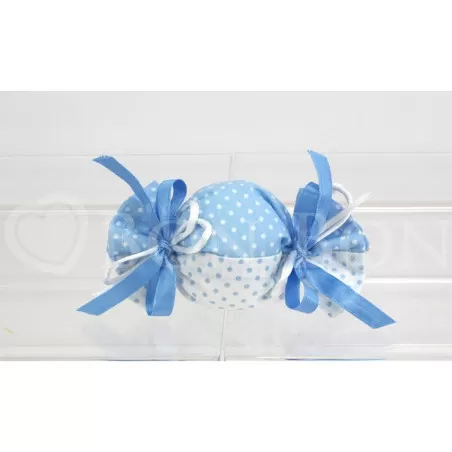 Sacchetto nascita e battesimo 1903 pois celeste caramella Liete Creazioni - 1