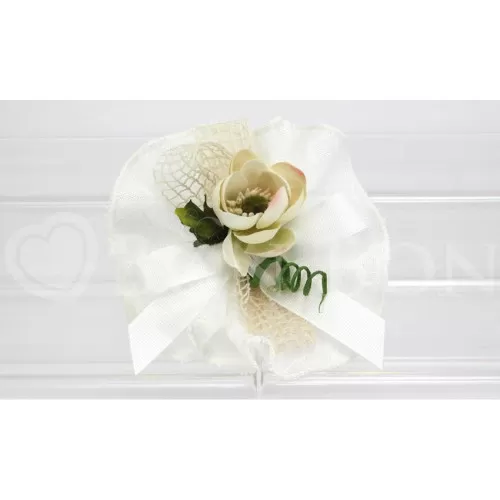 Sacchetto matrimonio 2087 maiori panna centrino Liete Creazioni - 1