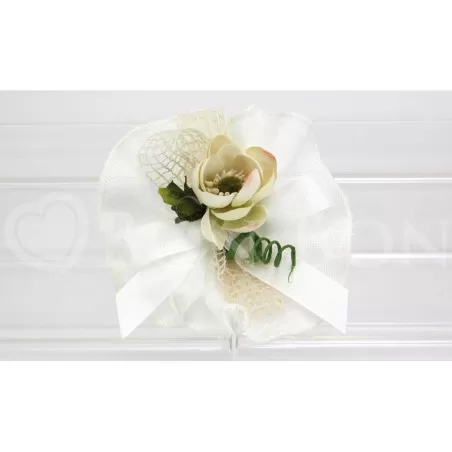 Sacchetto matrimonio 2087 maiori panna centrino Liete Creazioni - 1