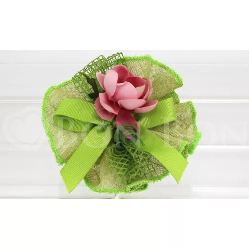 Sacchetto matrimonio 2094 maiori verde centrino Liete Creazioni - 1