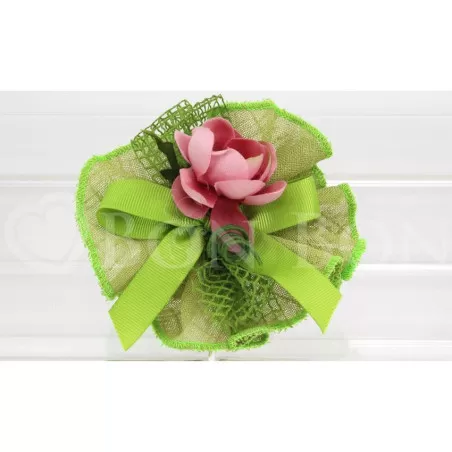 Sacchetto matrimonio 2094 maiori verde centrino Liete Creazioni - 1