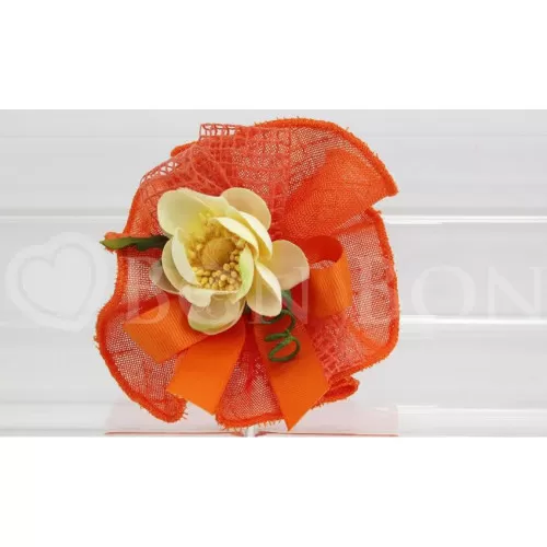 Sacchetto matrimonio 2101 maiori arancio centrino Liete Creazioni - 1