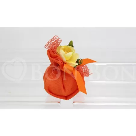Sacchetto matrimonio 2103 maiori arancio fagotto Liete Creazioni - 2