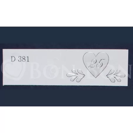 Confezione da 20 bigliettini per nozze d'argento cuore 25 - 1