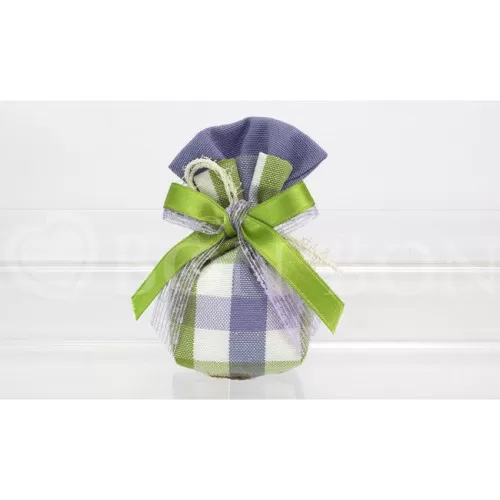 Sacchetto prima comunione coutry lilla busta base retta Liete Creazioni - 1