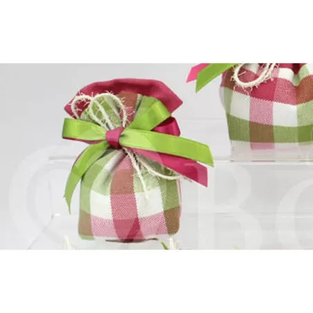 Sacchetto prima comunione country fuxia busta incrocio Liete Creazioni - 1