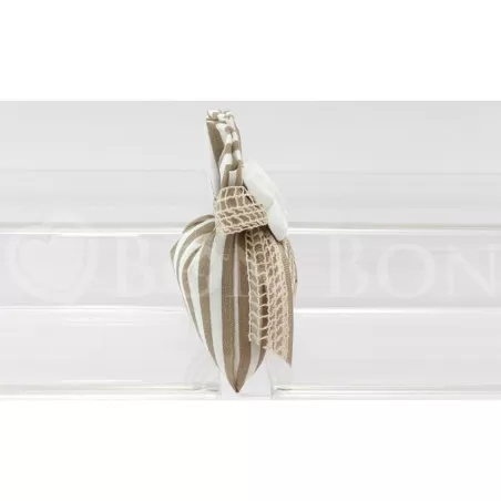 Busta Righe Nocciola Sacchetto Prima Comunione Liete Creazioni - 2