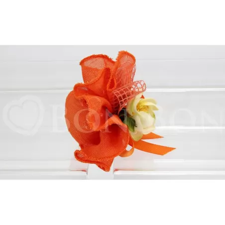 Sacchetto prima comunione maiori arancio centrino Liete Creazioni - 2