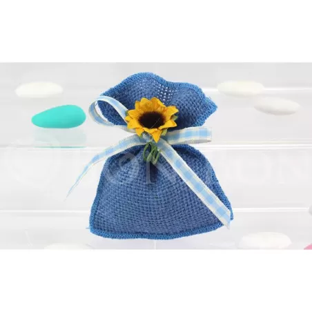 Busta Piccola Juta Blu Liete Creazioni - 1