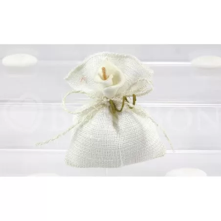 Sacchetto matrimonio linone panna busta piccola Liete Creazioni - 1