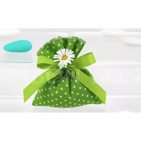 Sacchetto prima comunione pois verde busta piccola Liete Creazioni - 1