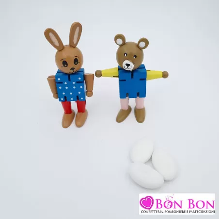 Bomboniera in offerta coniglio e orsetto 2 soggetti assortiti - 1
