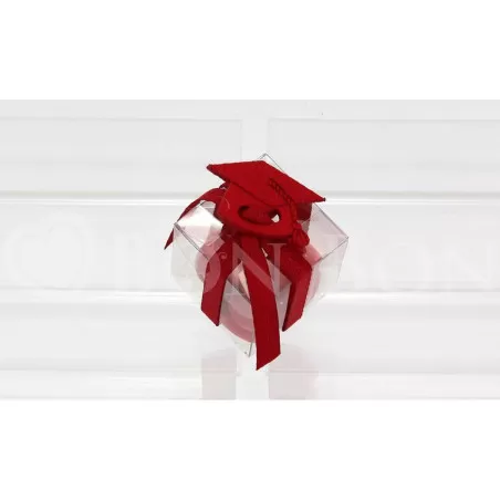 Scatolina Laurea Cubetto 4x4x4 Linea Pvc Tocco Laurea Liete Creazioni - 2