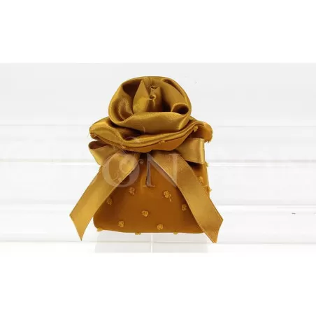 Sacchetto nozze d'oro chiffon floccato oro fagotto Liete Creazioni - 1