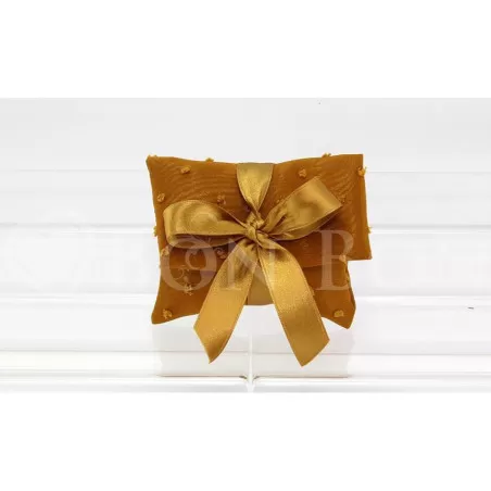 Sacchetto nozze d´oro chiffon floccato oro busta lettera piccola Liete Creazioni - 1