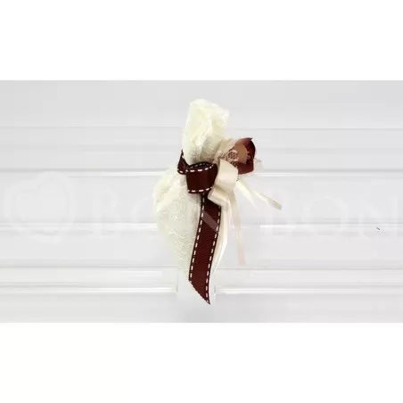 Sacchetto Matrimonio 2489 Raso Rivestito Tulle Merletto Sacchetto Liete Creazioni - 2