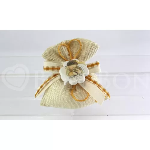 Sacchettino Prima Comunione Busta Quadrifoglio Sacra Famiglia Liete Creazioni - 1