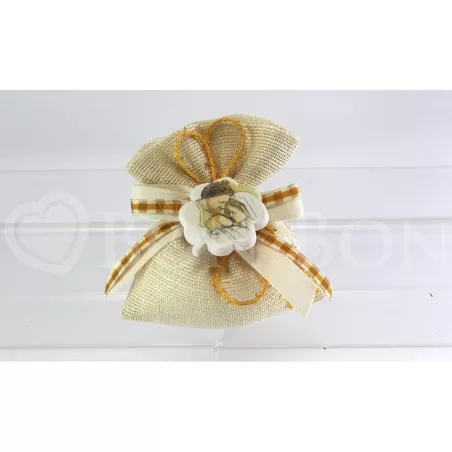 Sacchettino Prima Comunione Busta Quadrifoglio Sacra Famiglia Liete Creazioni - 1