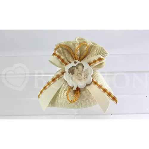 Sacchettino Prima Comunione Busta Quadrifoglio Angeli Liete Creazioni - 1