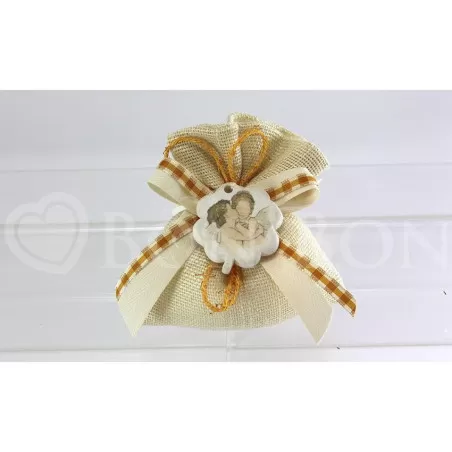 Sacchettino Prima Comunione Busta Quadrifoglio Angeli Liete Creazioni - 1