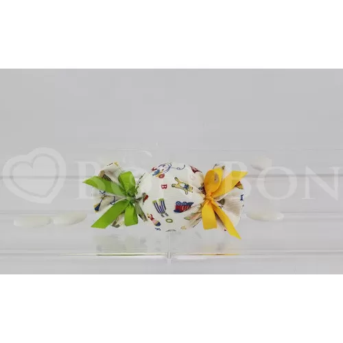 Sacchetto nascita e battesimo 2703 rigatino Caramella 2703 Liete Creazioni - 1