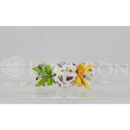 Sacchetto nascita e battesimo 2703 rigatino Caramella 2703 Liete Creazioni - 1