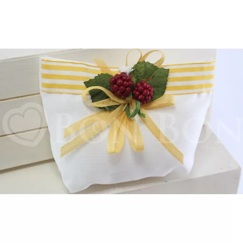 Sacchetto Compleanno rigatino bianco Pochette Liete Creazioni - 1