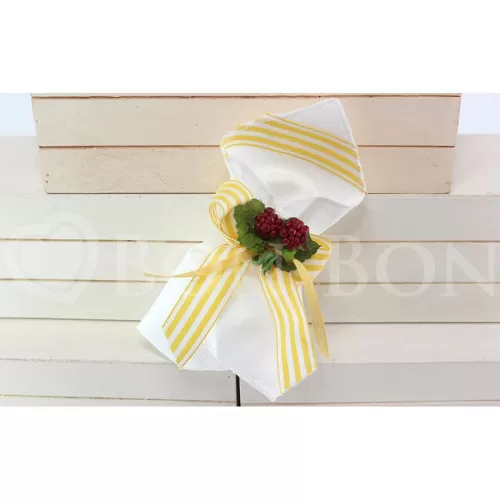 Sacchetto Compleanno rigatino bianco Quadrato Liete Creazioni - 1