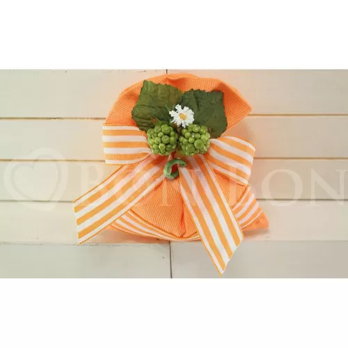 Sacchetto Prima Comunione rigatino arancio Medio Liete Creazioni - 1