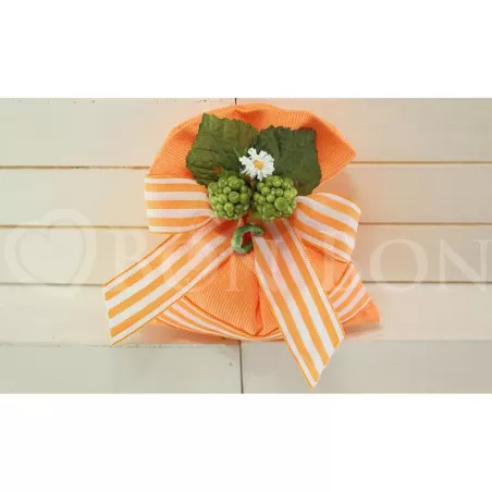 Sacchetto Prima Comunione rigatino arancio Medio Liete Creazioni - 1