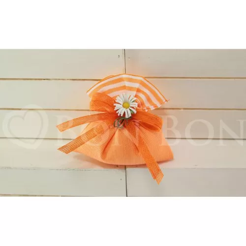 Sacchetto Prima Comunione rigatino arancio Piccolo Liete Creazioni - 1