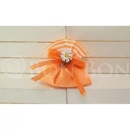 Sacchetto Prima Comunione rigatino arancio Piccolo Liete Creazioni - 1