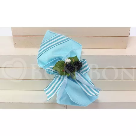 Sacchetto Compleanno rigatino turchese Quadrato Liete Creazioni - 1