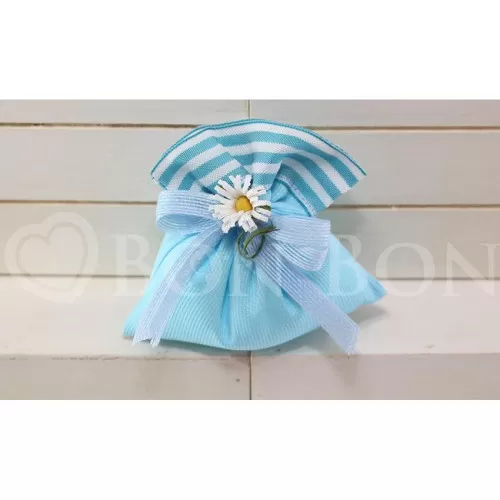 Sacchetto Compleanno rigatino turchese Piccolo Liete Creazioni - 1