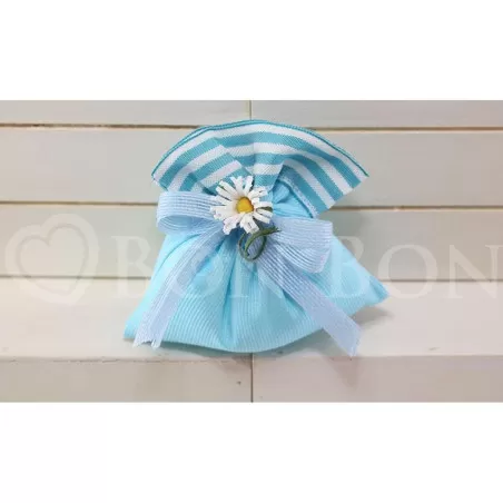 Sacchetto Compleanno rigatino turchese Piccolo Liete Creazioni - 1