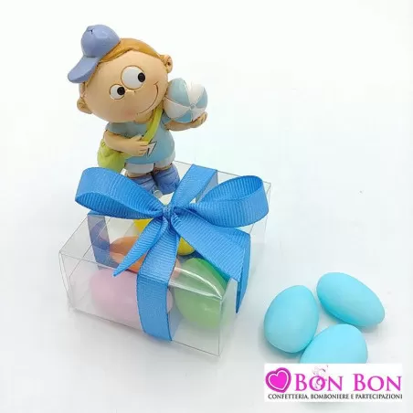 Bomboniera nascita e battesimo in offerta smorfiosetto celeste - 1