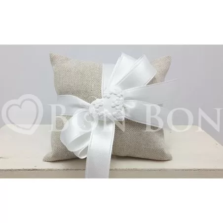 Sacchetto Matrimonio 2713c Maiorca Avana Cuscino Piccolo Cuore Liete Creazioni - 1