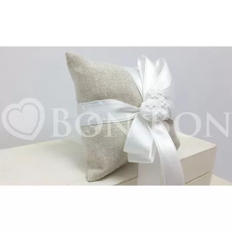 Sacchetto Matrimonio 2713c Maiorca Avana Cuscino Piccolo Cuore Liete Creazioni - 2