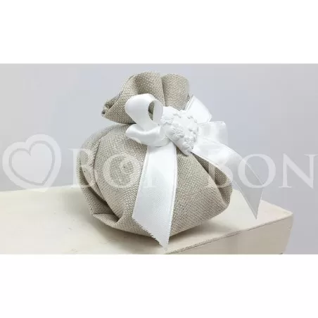 Sacchetto Matrimonio 2714c Maiorca Avana Fagotto Grande Cuore Liete Creazioni - 2