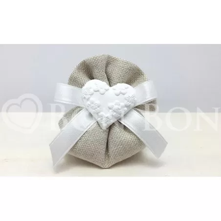 Sacchetto Matrimonio 2715c Maiorca Avana Fagotto Piccolo Cuore Liete Creazioni - 1