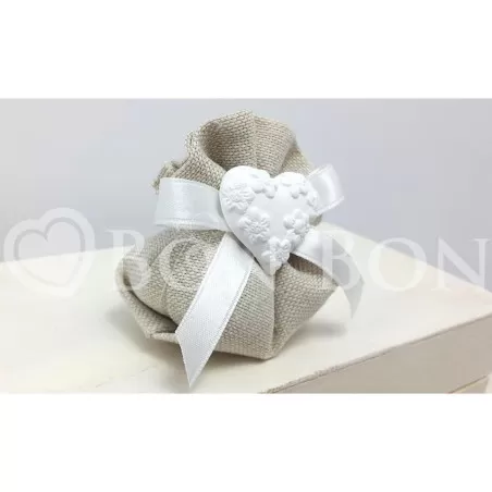 Sacchetto Matrimonio 2715c Maiorca Avana Fagotto Piccolo Cuore Liete Creazioni - 2