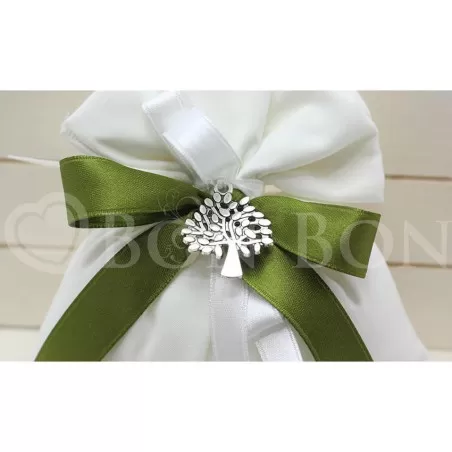 Sacchetto Matrimonio 2720 Rasatello Avorio Busta Grande Liete Creazioni - 3