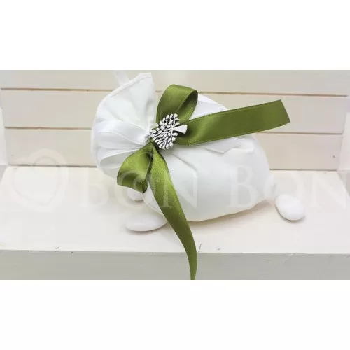 Sacchetto Matrimonio 2726 Rasatello Avorio Cuore Liete Creazioni - 1