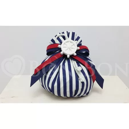 Bustone con Tondino Righe Blu sacchetto Prima Comunione Liete Creazioni - 1