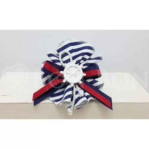 Centrino Righe Blu Sacchetto Prima Comunione Liete Creazioni - 1