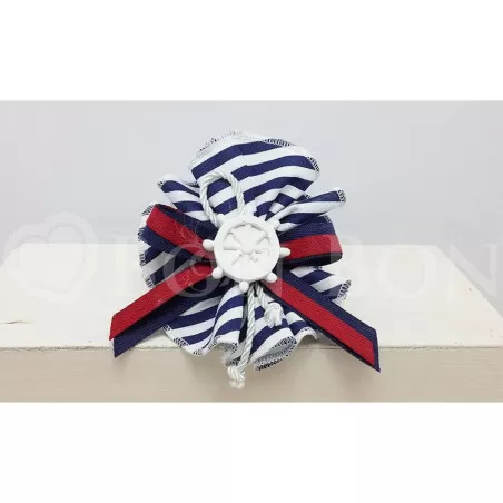 Centrino Righe Blu Sacchetto Prima Comunione Liete Creazioni - 1