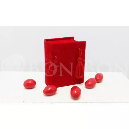 Libro Laurea Portaconfetti Velluto Rosso Margot - 1