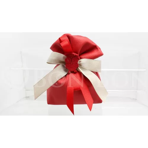 Sacchetto laurea pelle rosso fagotto Liete Creazioni - 1