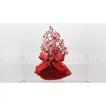 Sacchetto laurea rete rossa fazzoletto con coccinella Liete Creazioni - 1